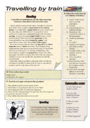 English Worksheet: Travelling by Train - Reading + Speaking