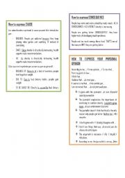 English worksheet: Express cause, consequence and your personal opinion