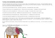 English Worksheet: The blind men and the elephant