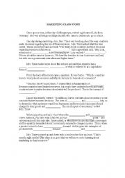 English worksheet: Marketing Classs Story