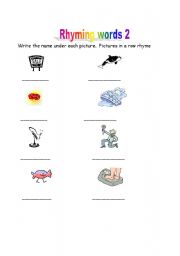 English Worksheet: Rhyming words