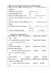 English worksheet: Phrasal Verb 