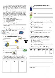 English Worksheet: exam for beginners