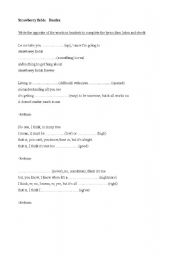 English Worksheet: Strawberry fields forever