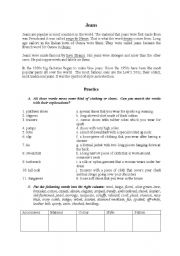 English Worksheet: Jeans