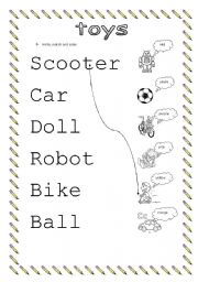 English worksheet: toys