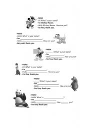 English worksheet: Greetings