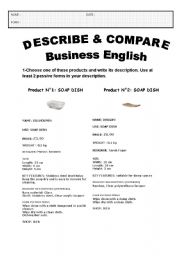 English Worksheet: DESCRIBE & COMPARE A PRODUCT: BUSINESS ENGLISH - 3 pages