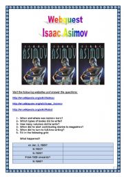 English Worksheet: ASIMOV WEBQUEST - 4 pages, 9 tasks, Questions & KEY. ROBOT UNIT.