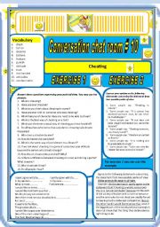 English Worksheet: Conversation Chat room #10       