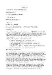 English Worksheet: IF CONDITIOANALS TYPE 2 LESSON PLAN 