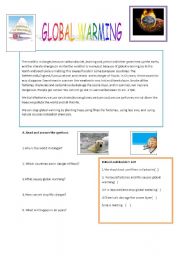 English Worksheet: Global Warming