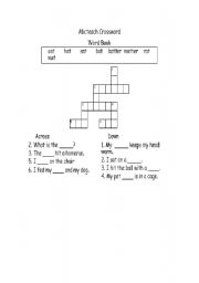 English Worksheet: crosswords