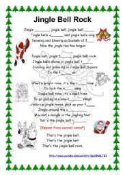 English Worksheet: Jingle bell song- Lyrics + youtube link