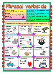 English Worksheet: Phrasal verbs : do