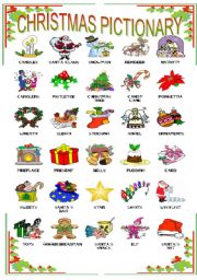 English Worksheet: CHRISTMAS PICTIONARY