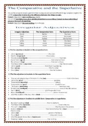 The Comparative and the superlative + Subject Pronouns and Possessive Adjectives