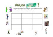 English worksheet: Can you join us?
