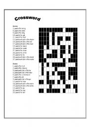 English Worksheet: Past Tense Crossword