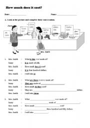 English Worksheet: How much is it