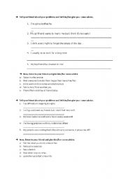 English Worksheet: Advises