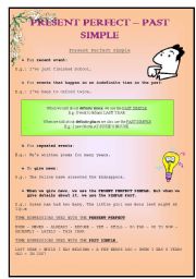English Worksheet: PRESENT PERFECT & SIMPLE PAST