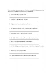 English Worksheet: Like/Dislike Error Correction Sheet