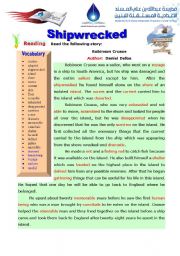 English Worksheet: reading (5 pages): a very interesting story shipwrecked.