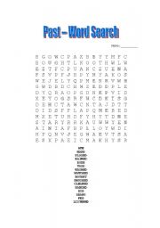 English worksheet: Past Simple Word Search