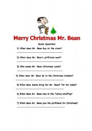 English Worksheet: Merry Christmas Mr. Bean