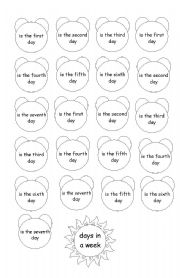 English Worksheet: days in a week