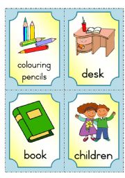 English Worksheet: At school - flashcards part 1