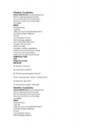 English Worksheet: weather vocab