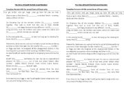English Worksheet: The Story of Rudolf the Red-nosed Reindeer