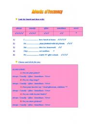 English Worksheet:  frecuency adverbs