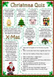 English Worksheet: Christmas Quiz