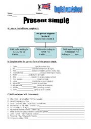 English Worksheet:  Present simple tense and frequency adverbs