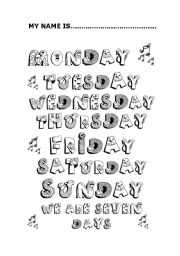 English Worksheet: days of the week 