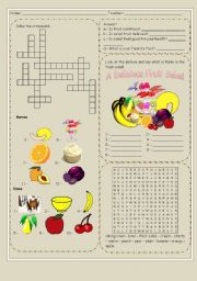 English Worksheet: Lets talk about fruits