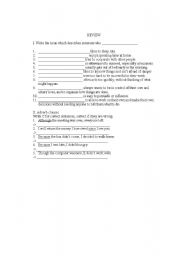 English Worksheet: review