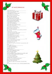 English Worksheet: All I want for Christmas is you