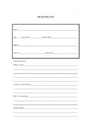 English worksheet: personal information