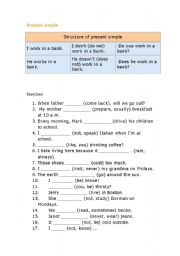 English Worksheet: present simple