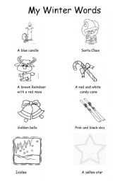 English Worksheet: My winter words 2