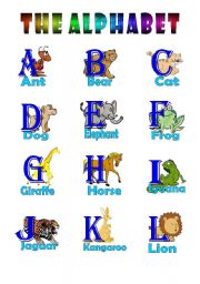 English Worksheet: the alphabet (1/2)
