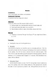 English worksheet: modal verb lesson plan