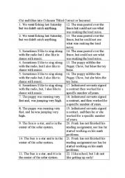 English Worksheet: Combining Sentences Cut and Glue 