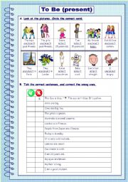 English Worksheet: To Be - present