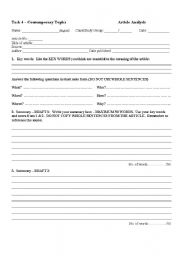 English worksheets: Summary worksheet