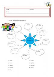 English worksheet: cardinal and ordinal numbers